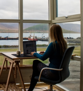 woman at desk