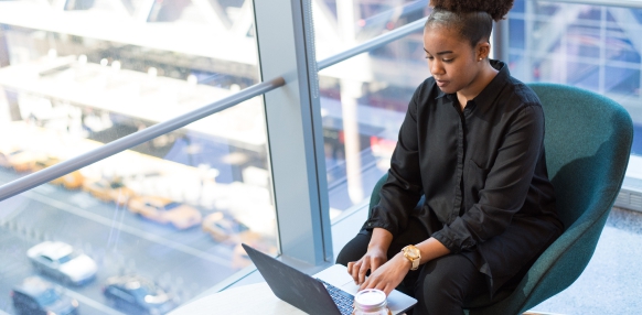 woman at desk