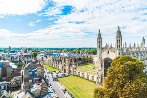 virtual office - High,Angle,View,Of,The,City,Of,Cambridge,,United,Kingdom.