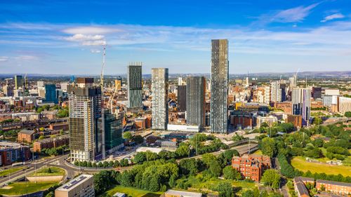 virtual office - Aerial,Shot,Of,Manchester,Uk,On,A,Beautiful,Summer,Day